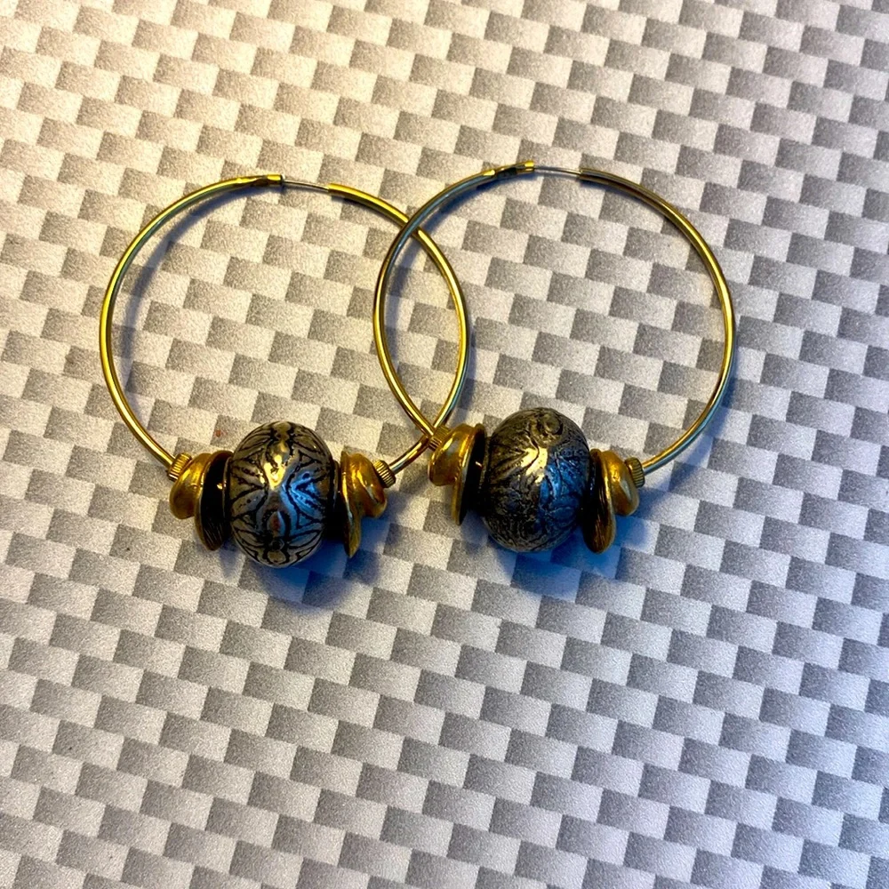 Earings 2” HOOPS, Worn Once - Picture 1 of 7